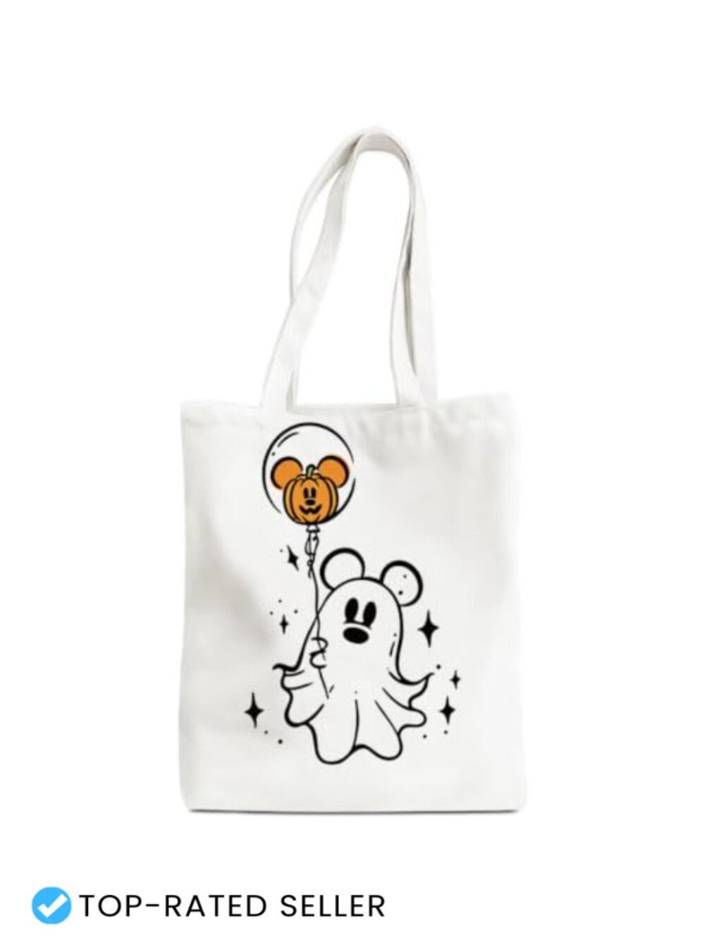 Eco-Friendly Cotton Canvas Tote Bag 16x14 Shoulder Strap Halloween